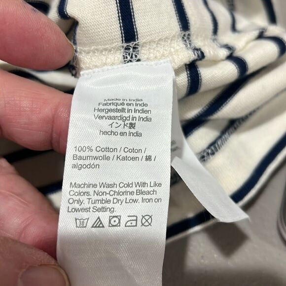 J. Crew Factory Striped boatneck tee NWT size XS Navy and ivory - Picture 8 of 9